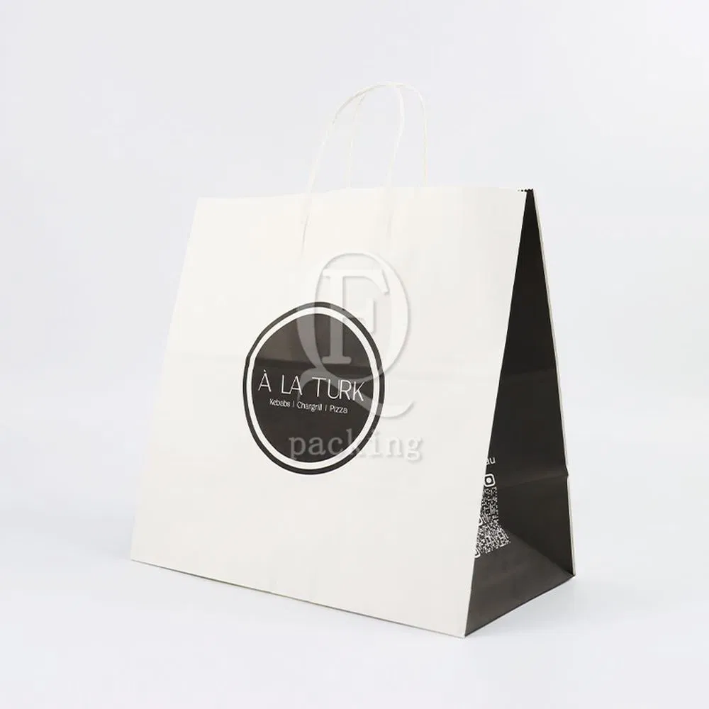 Wholesale Custom Printing Luxury Personalized Multi-Color Degradable Eco-Friendly Recyclable Shopping Gift Fruit Food Packaging Kraft White Card Paper Bag