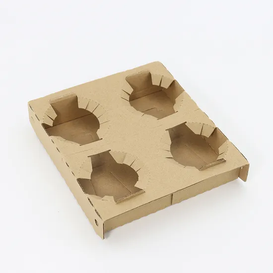 2/4 Compartment Coffee Paper Cup Carrier Tray Disposable Pulp Holder for Takeaway