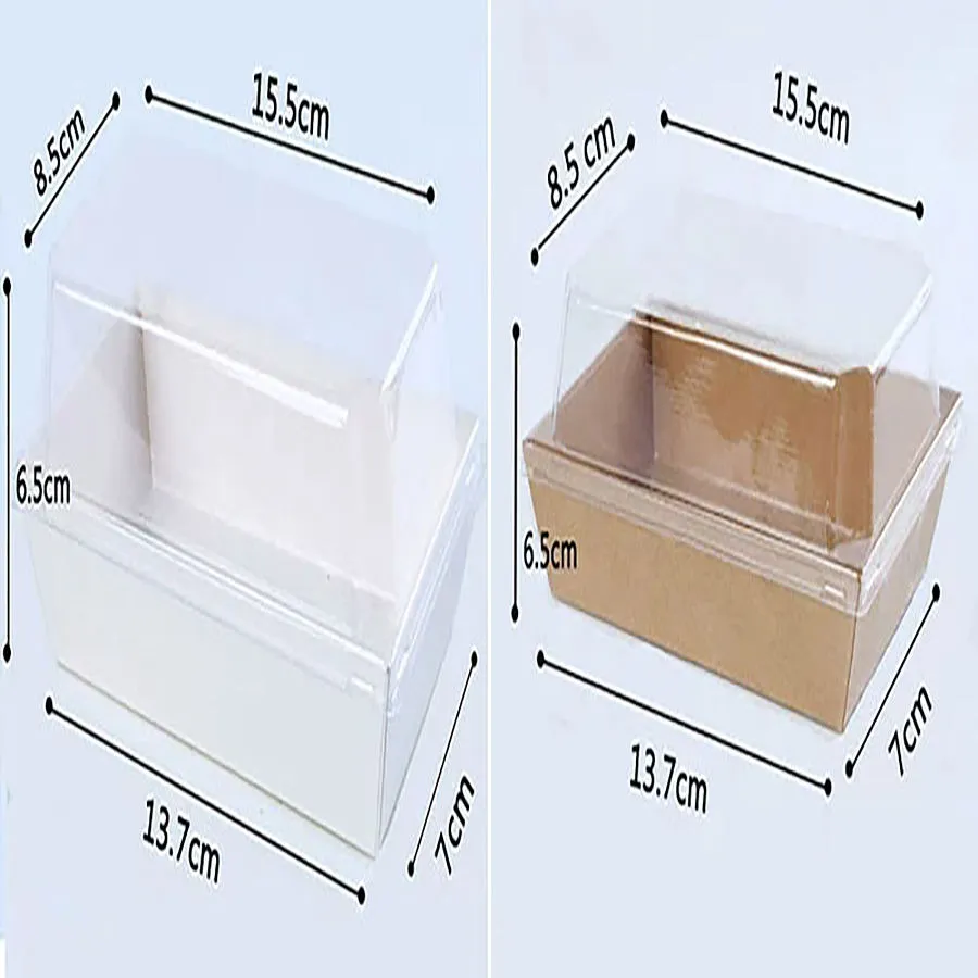 Factory Wholesale Customized Printing Transparent Window Eco-Friendly Food Grade Cardboard Toast Wedge Container Paper Sandwich Sushi Cake Box with Clear Window