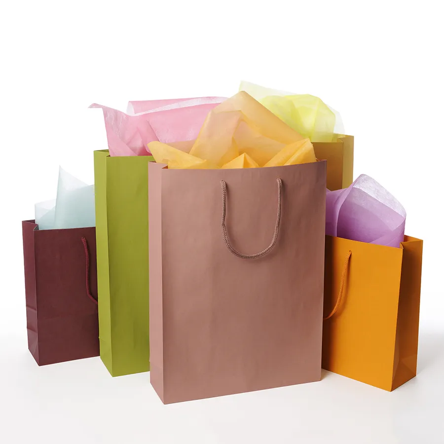 Custom Luxury Printed Colorful Packaging Cardboard Perfume Packaging Shoes Clothing Shopping Paper Bag