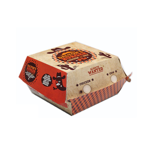Factory Wholesale Custom Printing Biodegradable Food Grade Disposable Takeaway Lunch Fries Hamburger Packaging Packing Cardboard Corrugated Burger Box