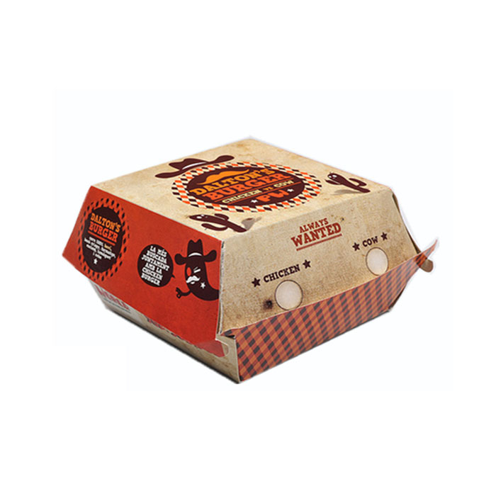 Factory Wholesale Custom Printing Biodegradable Food Grade Disposable Takeaway Lunch Fries Hamburger Packaging Packing Cardboard Corrugated Burger Box