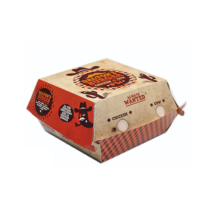 Factory Wholesale Custom Printing Biodegradable Food Grade Disposable Takeaway Lunch Fries Hamburger Packaging Packing Cardboard Corrugated Burger Box