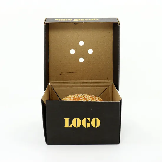 Custom Fast Food Packaging Burger Box Compostable Kraft Corrugate Paper Burger Hamburger Box