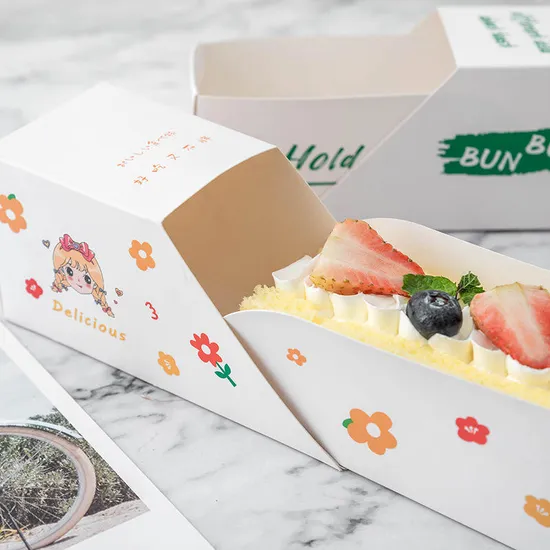 Eco-Friendly Custom Logo Printing Food Grade Portable Triangular Cardboard Sandwich Box