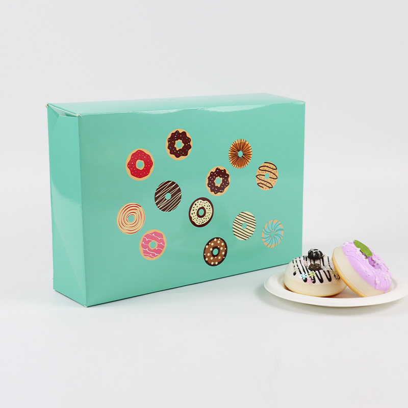 Custom Design Eco Friend Food Grade Printing Cake Food Cookie Bread Pastry Donut Macaron Paper Cake Box
