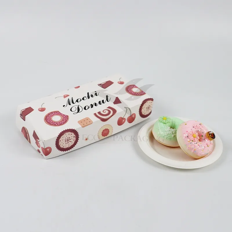 Factory Cheap Wholesale Custom Printed Logo Size Food Grade Luxury Disposable Bakery Packaging Macaron Cake Doughnut Kraft Cardboard Box