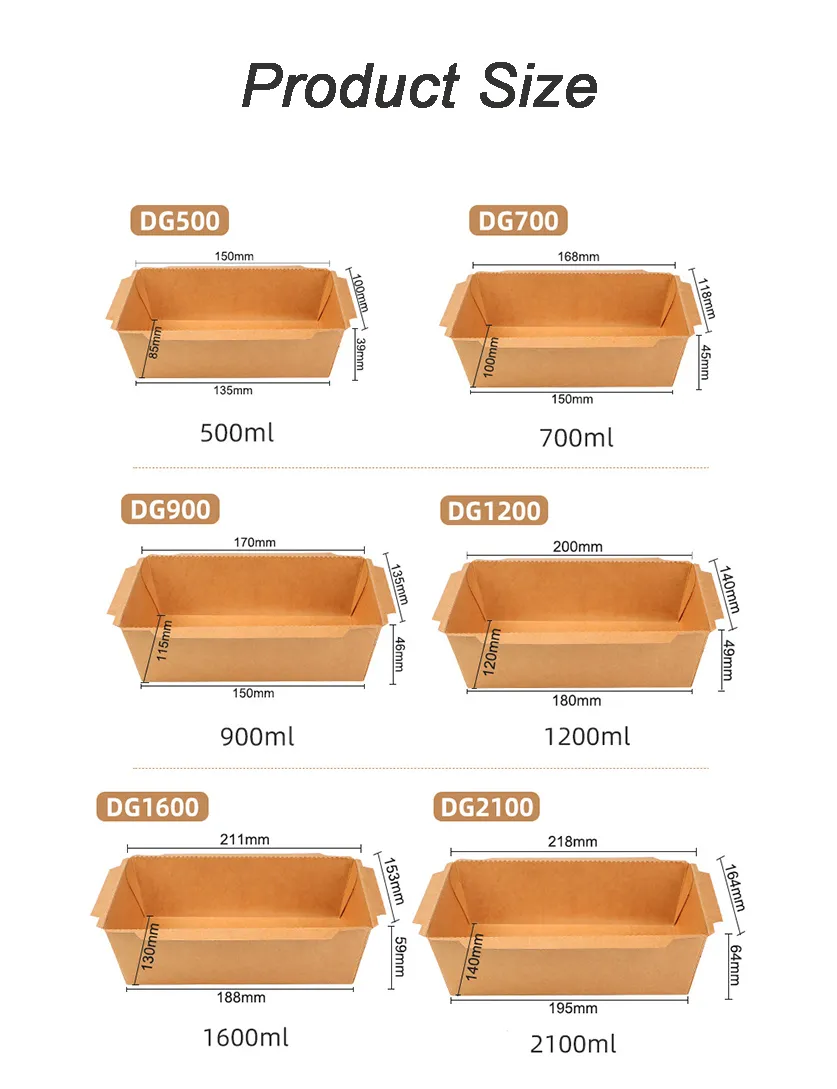 Wholesale Cheap High Quality Custom Logo Box for Packiging Practical Disposable Salad Kraft Box