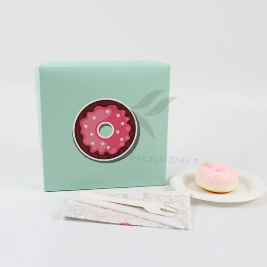 Factory Direct Sale Wholesale Personalized Luxury Customized Printed Logo Size Food Grade Disposable Packaging Macaron Cake Doughnut Sweet Cardboard Box