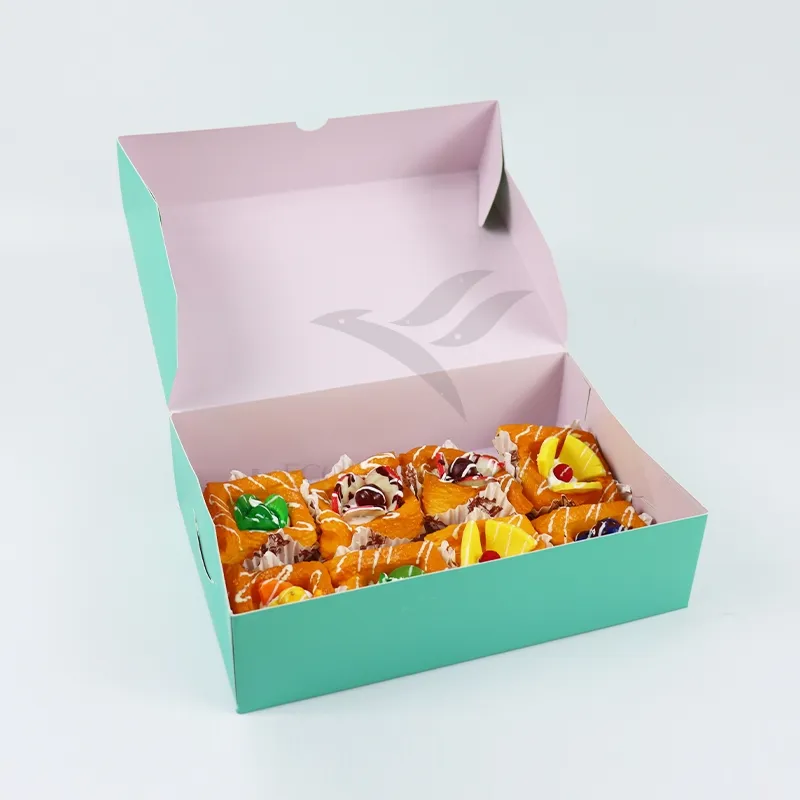 Factory Wholesale Recycled Personalized Luxury Customized Printed Logo Size Food Grade Disposable Packaging Macaron Birthday Cake Doughnut Sweet Cardboard Box