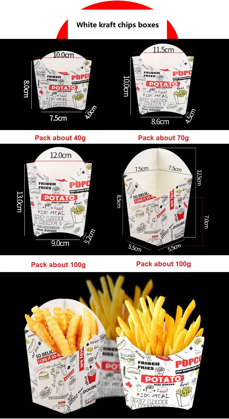 Korean Fried Chicken Box Custom Hamburger Fried Chicken Wing Paper Boxes Kraft Paper Box Take Away Boxes Fast Food Container