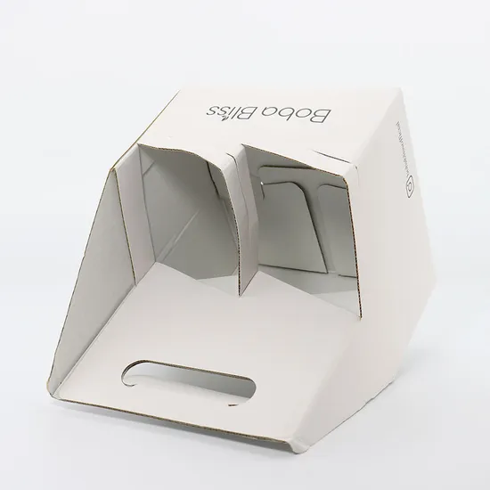 Custom Corrugated Take Away Hot Drink Coffee Tea Cup Holder Paper Cup Holder with Handle Coffee Carrier