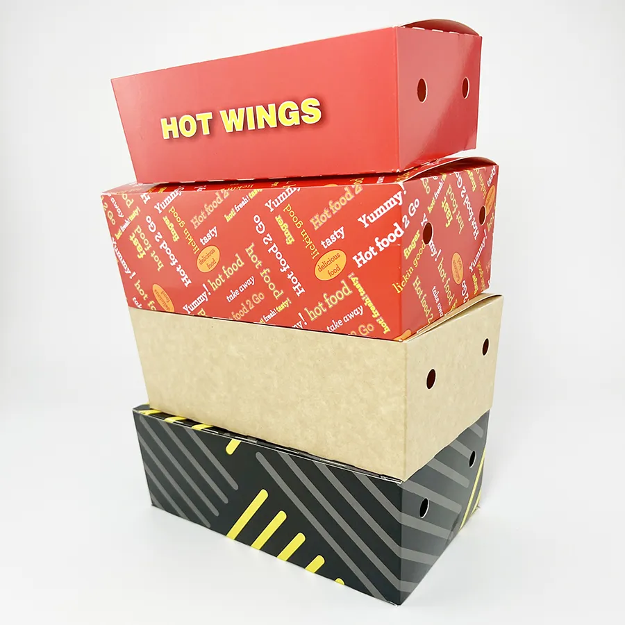 Custom Size Chicken Nugget Chips Box Disposable Fast Food Packaging Cardboard Container