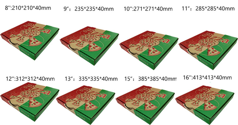 Disposable Pizza Box Takeaway Pizza Box Customized Corrugated Food Pizza Packaging Box Delivery Pizza Box