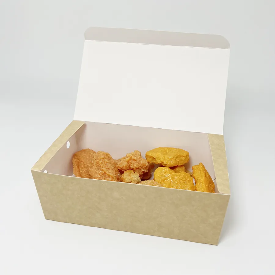Hiqh-Quality Wholesale Kraft Paper Fried Chicken Box Biodegradable Snack Paper Box