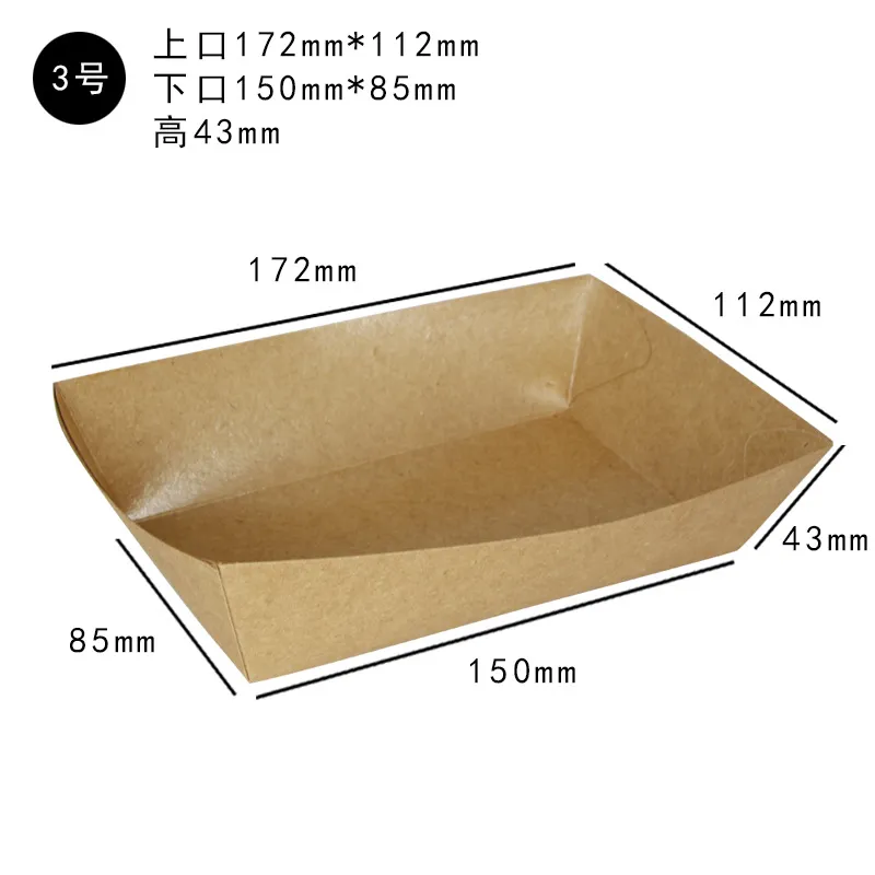 Customized Food Grade Paper Packaging Food Tray Box French Fried Chicken Box