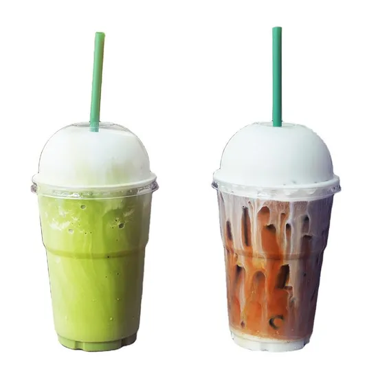Customized Takeaway Coffee Cup Disposable Transparent Lid Boba Cup Clear Plastic Dessert Cups