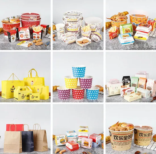 Wholesale Customized Paper Bucket Compostable Paper Popcorn Chicken Soup Bucket
