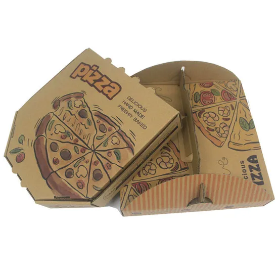 Wholesale Manufacturer Pizza Boxes Custom Printed Pizza Boxes with Handles Take Away Boxes Delivery Pizza Box