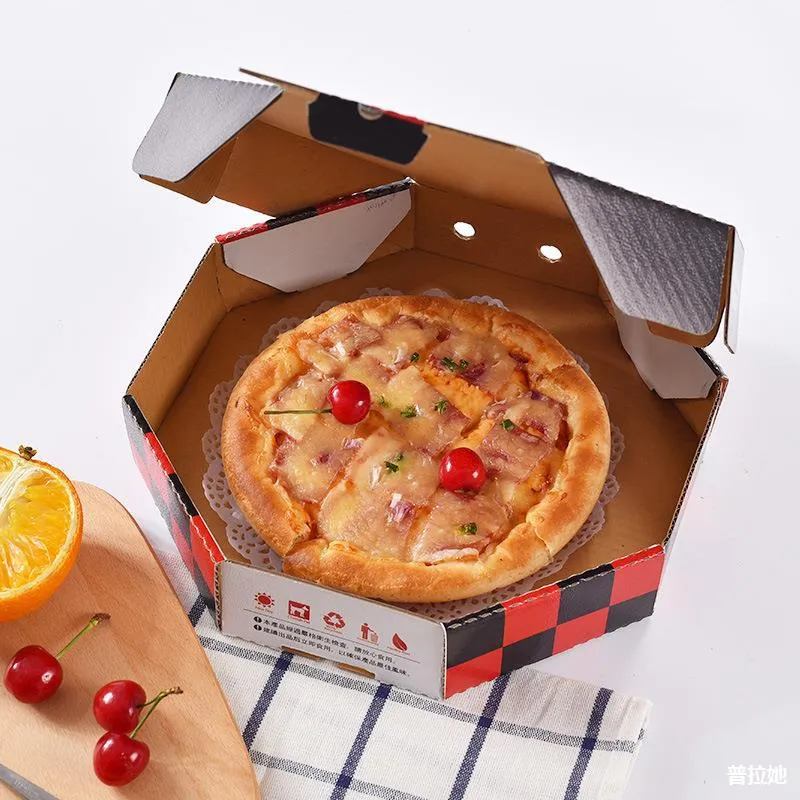 New Custom Pizza Box Reusable 33 35 Cm 7/9/12 Inch Corrugated Paper Pizza Packing Delivery Box with Logo