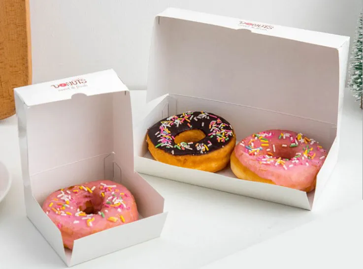 Custom Logo Donut Box Doughnut Package Bakery Cake Boards Box Personalized Boxes