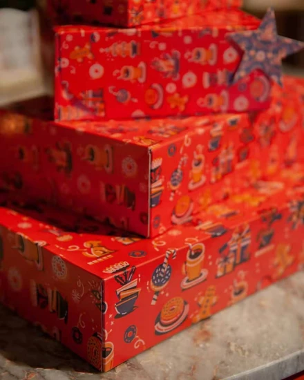 High Quality Pink Donut Box Cheap Donuts Packaging Thick Kraft Paper Dessert Box