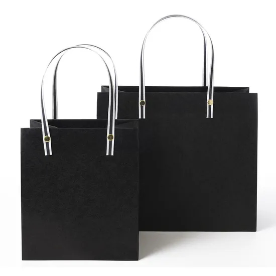 High Quality Customized Logo Retail Shopping Bag Recyclable Decorative Paper Bag with Handle and Rivet for Gifts