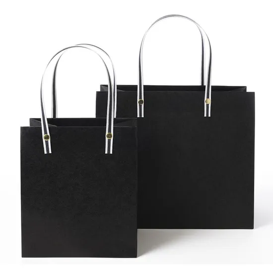High Quality Customized Logo Retail Shopping Bag Recyclable Decorative Paper Bag with Handle and Rivet for Gifts