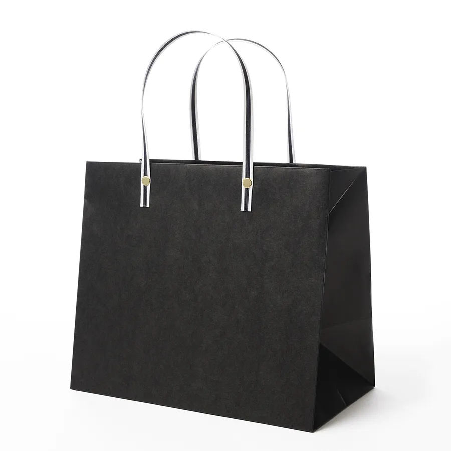 High Quality Customized Logo Retail Shopping Bag Recyclable Decorative Paper Bag with Handle and Rivet for Gifts