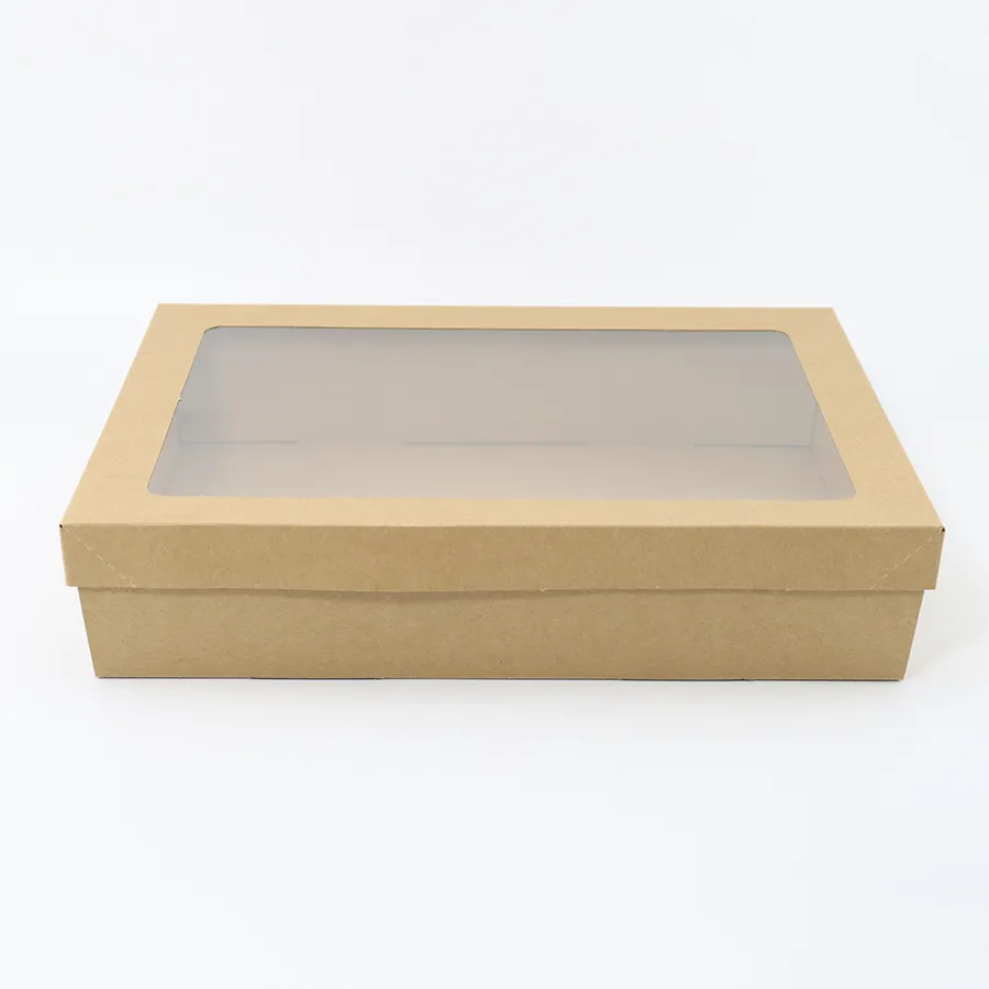 6inch Factory Hot Sale Kraft Paper Cake Box with Window Birthday Cake Packing Box