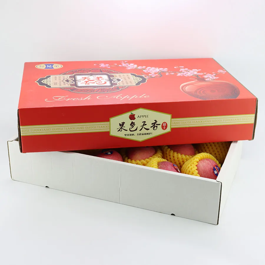 Biodegradable Corrugated Shipping Box Apple Fruit Paper Packing Box
