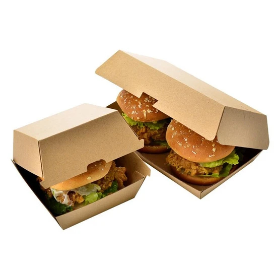 Wholesale Custom Logo Food Grade Cardboard Takeaway Burger Fried Chicken Packaging Box