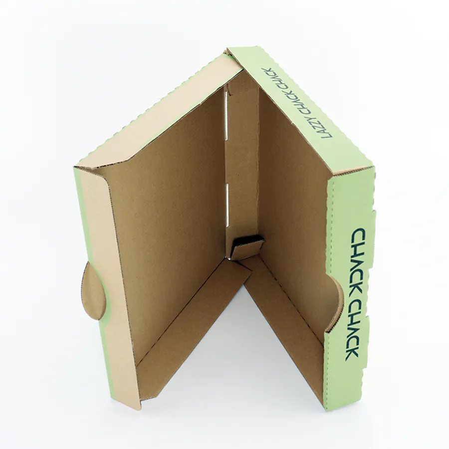 Custom Recyclable Pizza Cardboard Box with Logo Gold Foil Stamping for Food Packaging and Box