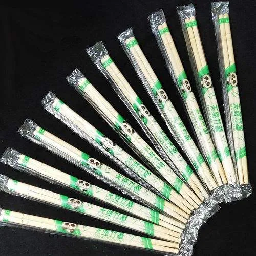 Custom Disposable Eco Friendly Chopsticks Round Bamboo Chopsticks with Paper Bag or Plastic Package
