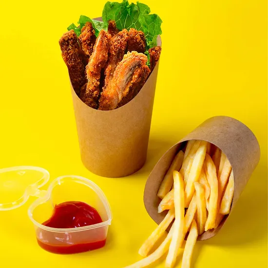 Custom Printing High Quality Recyclable Waffle Kraft Paper Boxes Ice Cream Cone Box Takeaway Packaging Box