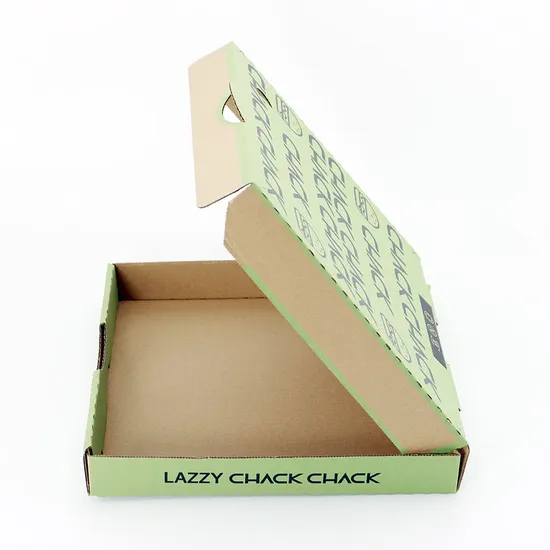 Custom Recyclable Pizza Cardboard Box with Logo Gold Foil Stamping for Food Packaging and Box