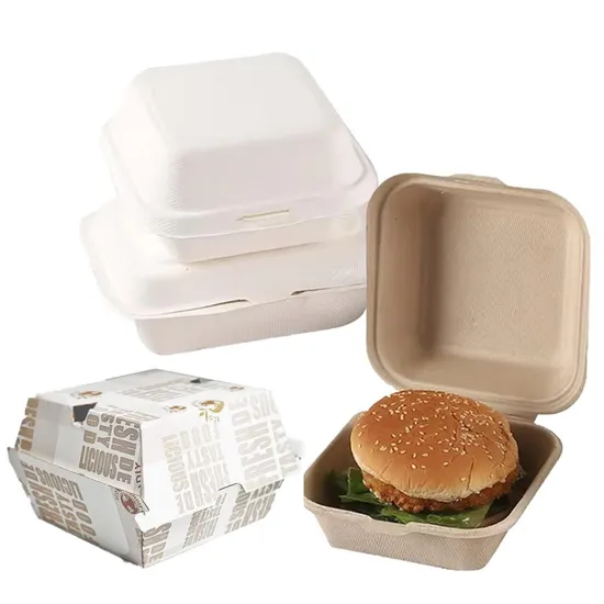 Burger Box Custom Disposable Food Grade Cardboard Hamburger Packaging Paper Burger Box