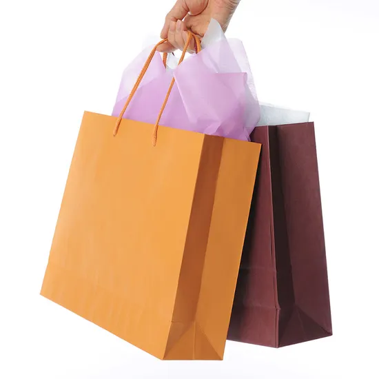 Customized Recycled Brown Waterproof Portable Handbag with Kraft Paper Bag