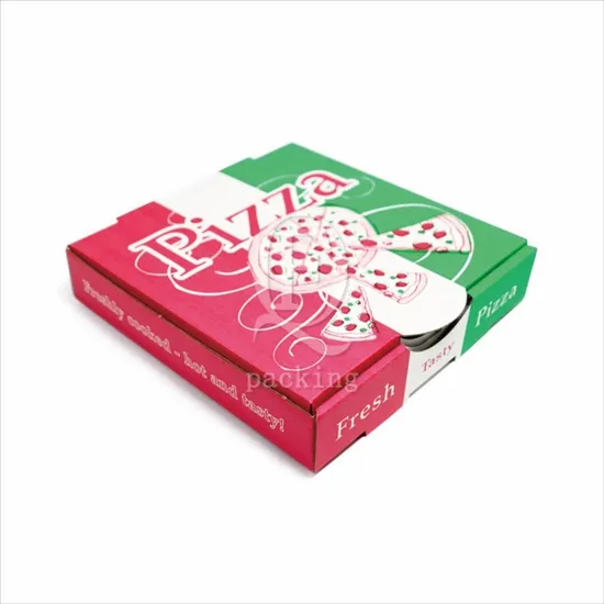 No Squeezing Compact Structure Customized Corrugated Pizza Box for School Dinner