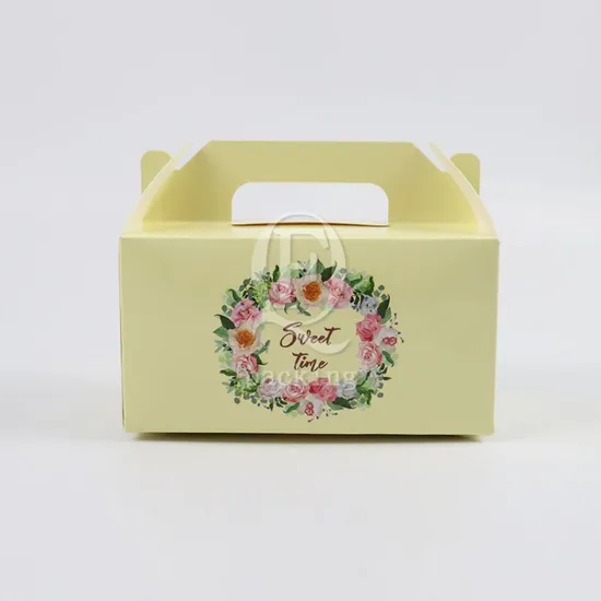 Prevent Leakage Simple Customized Rectangular Cake Packaging Box for Corporate Event