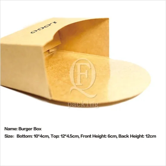 Anti-Deformation UV-Proof Customized Burger Cardboard Paper Box for Outdoor Picnics