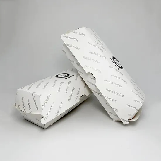 Custom Biodegradable Factory Hot Selling Hot Dog Box Food Carton Folded Hot Dog Burger Packing Box