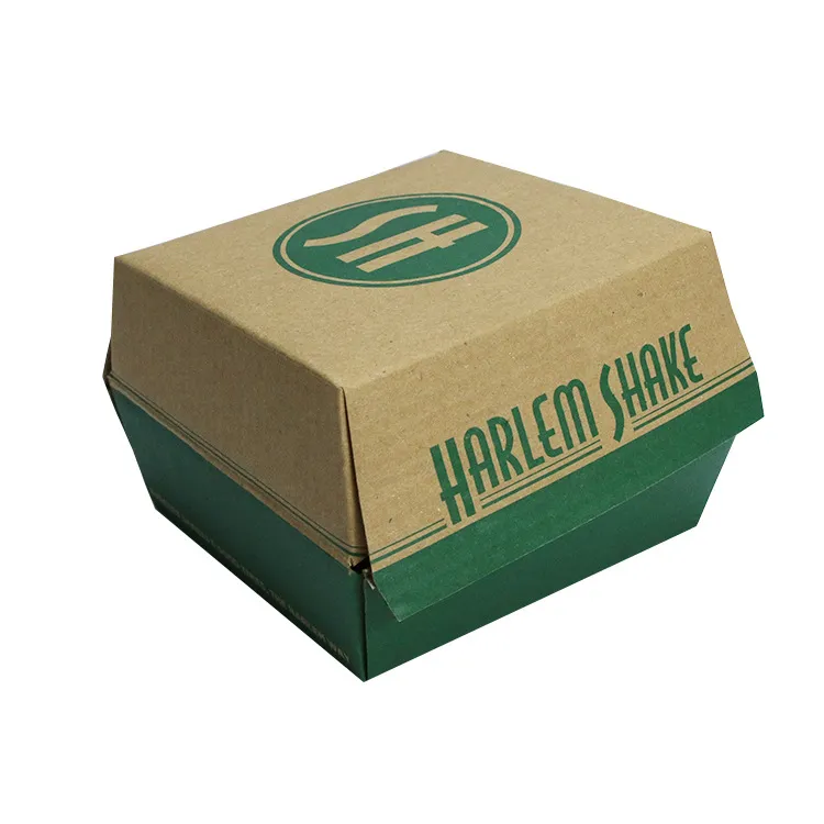 6inch Customized Logo Printing100% Compostable Paper Hamburger Box for Take Away Food