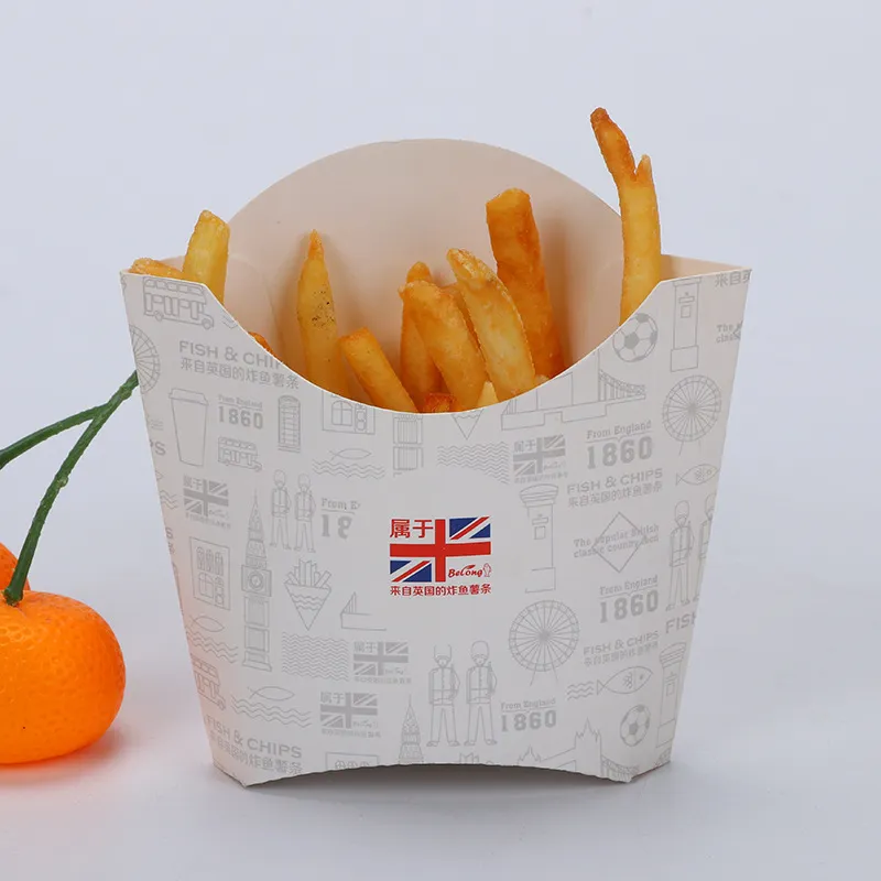 Custom Printed Logo Takeaway Packaging French Fries Cup