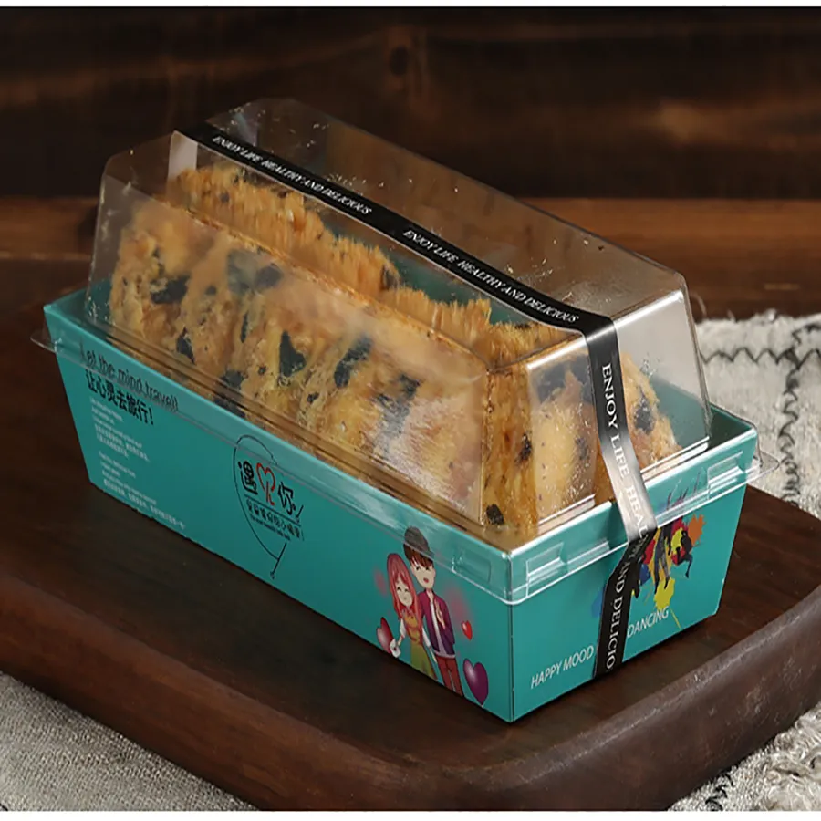 Wholesale Custom Food Grade Kraft Sandwich Packaging Box with Clear Pet Lid Sandwich Wrapping Box