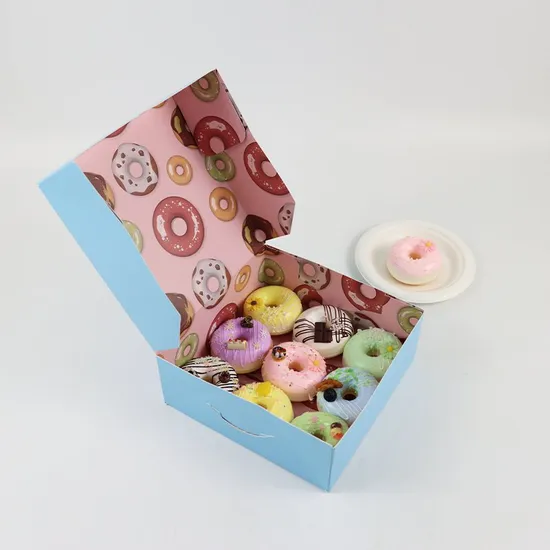Factory Wholesale Custom Printing Luxury Takeaway Food Grade Sweet Pastry Dessert Cookies Donut Packaging Box