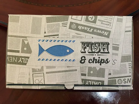 Factory Wholesale Disposable Custom Printing Logo Fish and Chips Takeaway Food Grade Materials Disposable Fish and Chips Storage Packaging Paper Box
