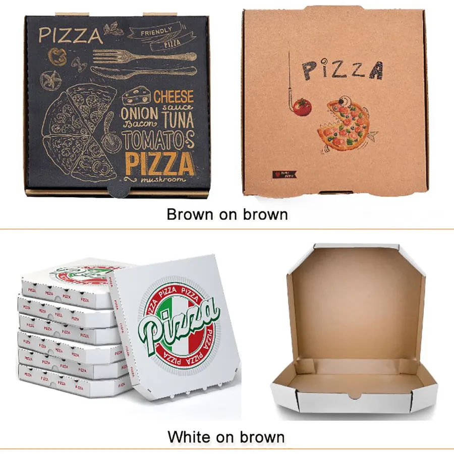 Cheap Customized Recyclable Corrugated Paper Pizza Box for Packing Pizza Paper Gift Packing