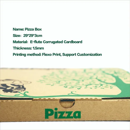 Custom Portable Thick Recycled Corrugated Delivery Baking Pizza Box