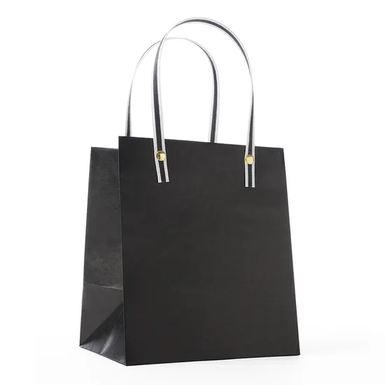 Wholesale Custom Printing Luxury Personalized Degradable Packaging Button Shopping Gift Kraft Cardboard Paper Bag with Handle